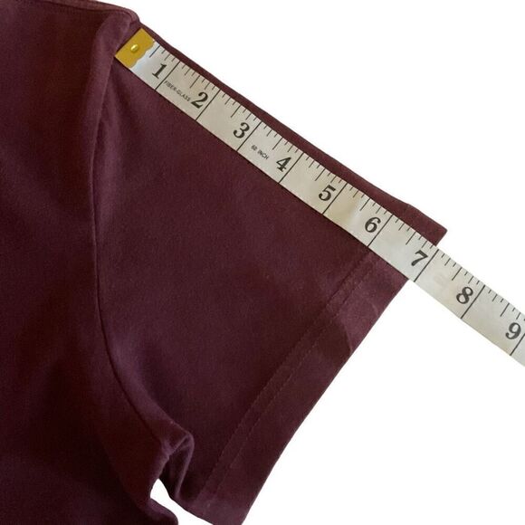 American Eagle Tee Shirt Active Flex Crew Neck Maroon Short Sleeve Size Small - Picture 6 of 10